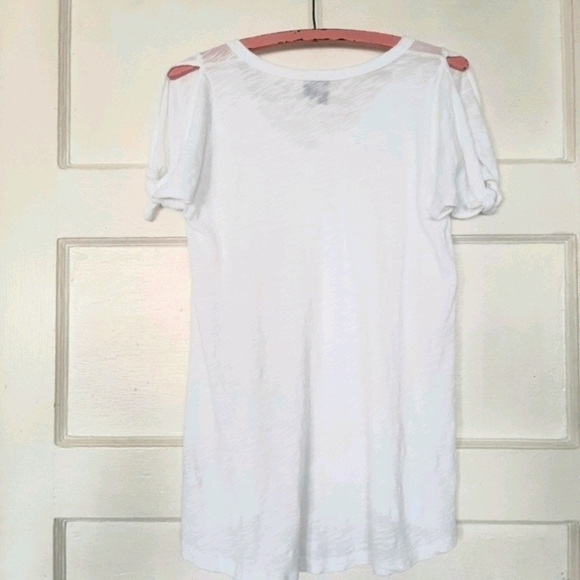 Anthropologie Tops - Anthropologie White T Shirt Top with Ties